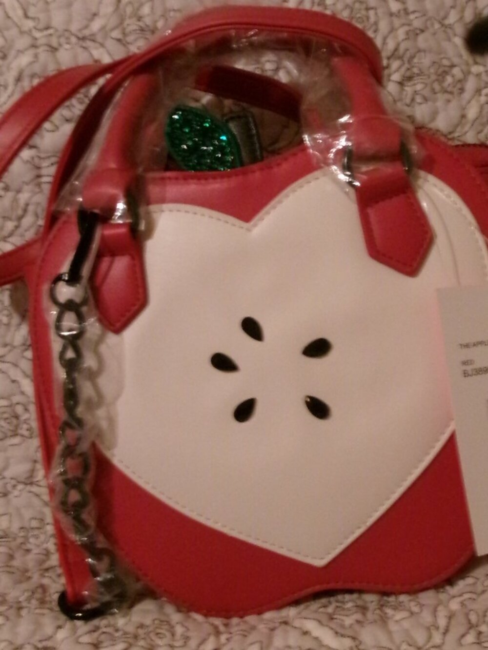 NWT Betsey Johnson The Apple Of My Eye Top Handle Crossbody Bag